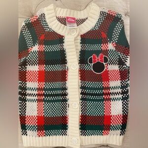 Disney Minnie Mouse Plaid Cardigan sz 3T
